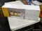(R6) PORTFOLIO PACES 4-LIGHT NICKEL MODERN/CONTEMPORARY VANITY LIGHT; MODEL #0115280. COMES WITH