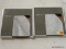(R5) LOT OF (2) POLISHED BIANCO VENATINO MARBLE CORNER SHELVES; MEASURES 9-IN X 9-IN. BOTH ARE NEW.
