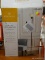(R5) PORTFOLIO FLOOR LAMP; 71-IN BLACK SHADED FLOOR LAMP. FLOOR LAMP PROVIDES VERSATILE LIGHTING