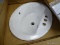 (R1) KOHLER BATHROOM SINK; BRYANT WHITE DROP-IN OVAL BATHROOM SINK WITH OVERFLOW DRAIN. VITREOUS