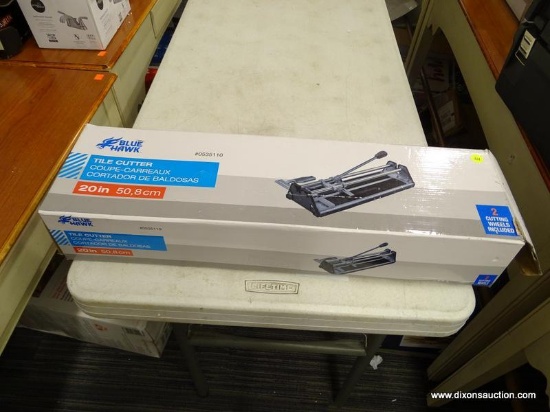 (R6) BLUE HAWK 20-IN SNAP TILE CUTTER; MODEL #0535110. COMES IN ORIGINAL BOX, MAY BE MISSING/DAMAGED