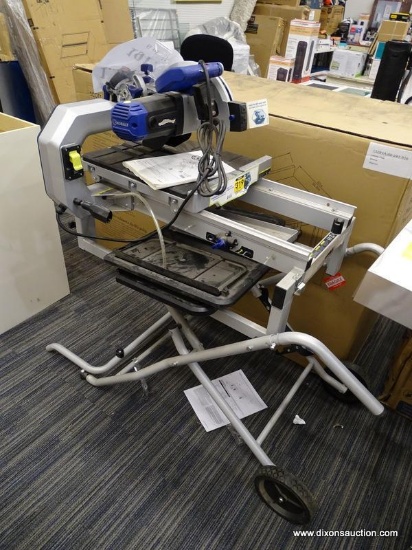 (R2) KOBALT TILE SAW; 10" SLIDING TILE SAW. ITEM #0632874. 36-INCH TILES AND DIAGONALLY CUT 24-INCH