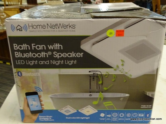 (R6) HOME NETWERKS 1.5-SONE 110-CFM WHITE BATHROOM FAN; BLUETOOTH SPEAKER BUILT IN. MODEL #