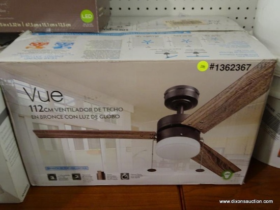 (R6) HARBOR BREEZE VUE CEILING FAN; 44-IN MATTE BRONZE LED INDOOR CEILING FAN WITH LIGHT KIT