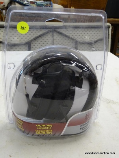 (R6) SAFETY WORKS PLASTIC HEARING PROTECTION BLUETOOTH EARMUFFS; MODEL #SWX00260. CONNECT TO YOUR