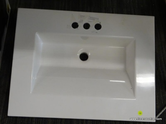 (R6) RSI HOME PRODUCTS WHITE 3 HOLE SINK; MODEL #TD925-3XX. MEASURES 24-IN X 18.5-IN.