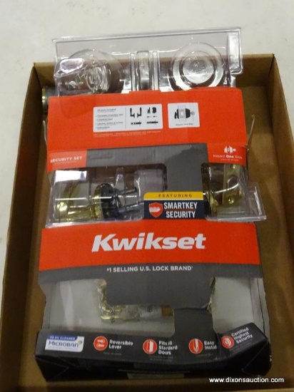 (R5) KWIKSET LIDO POLISHED BRASS SMARTKEY SINGLE-CYLINDER DEADBOLT UNIVERSAL KEYED ENTRY DOOR HANDLE