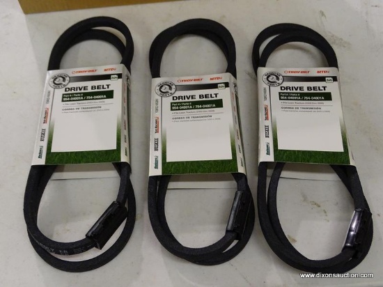 (R5) 3-PACK TROY-BILT MTD DRIVE BELTS; PART #954-04001A/754-04001A. THEY FIT LAWN TRACTORS AGE