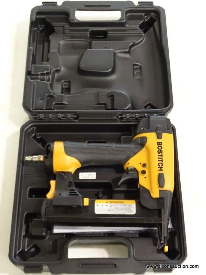 (R5) BOSTITCH 18-GAUGE 7/32-IN NARROW CROWN FINISH PNEUMATIC STAPLER; MODEL #SX1838. COMES IN BLACK
