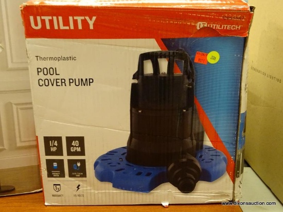 (R5) UTILITECH PLUG-IN POOL COVER PUMP; 0.25 HP PUMP QUICKLY CLEARS WATER OUT PROVIDING UP TO A 40