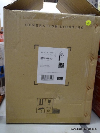 (R5) GENERATION LIGHTING OUTDOOR POST LANTERN; SEBRING 100-WATT 15.75-IN BLACK TRANSITIONAL POST