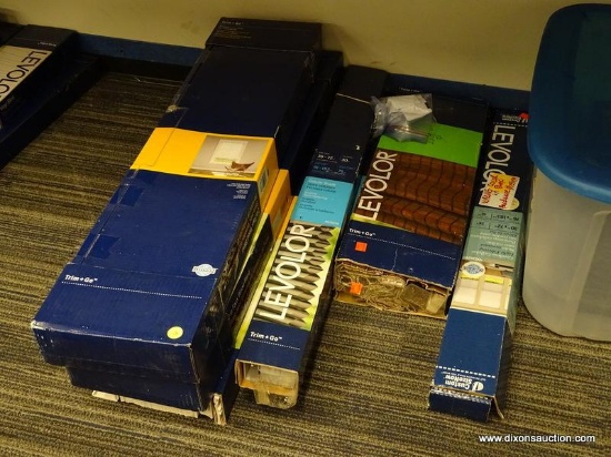(BWALL) LOT OF ASSORTED LEVOLOR BLINDS; LOT INCLUDES 7 ASSORTED SIZES AND STYLES OF LEVOLOR BLINDS.