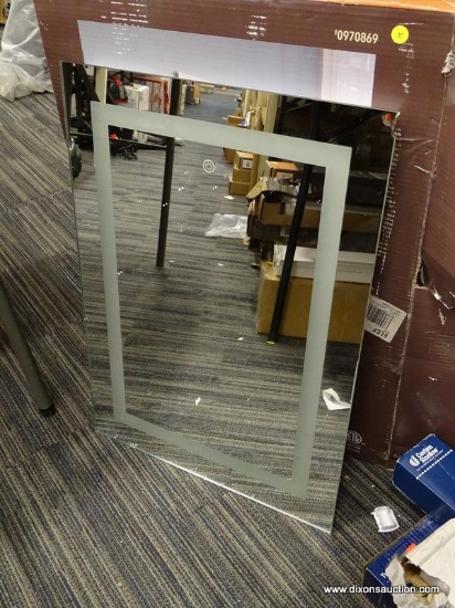 (R6) ALLEN + ROTH MCKENNA 19.68-IN MIRROR RECTANGULAR FRAMELESS LIGHTED LED BATHROOM MIRROR; MODEL