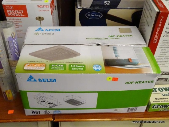 (R6) DELTA RAD80 DELTA VENTILATION FAN WITH HEATER; RAD80 DELTA BREEZRADIANCE SERIES, 80 CFM, 10.5