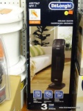 (R6) DELONGHI 1500-WATT CERAMIC TOWER ELECTRIC SPACE HEATER; MODEL #857267. COMES IN ORIGINAL BOX,