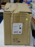 (R6) GENERATION LIGHTING LED OUTDOOR POST LANTERN; MODEL #826993S-12. BLACK FINISHED, CLEAR SEEDY