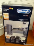 (R6) DELONGHI 1500-WATT OIL-FILLED RADIANT COMPACT PERSONAL ELECTRIC SPACE HEATER; MODEL #783552.