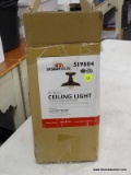 (R6) DESIGN HOUSE KIMBALL COFFEE BRONZE RUSTIC INCANDESCENT SEMI-FLUSH MOUNT LIGHT; MODEL #519884.