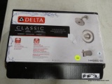 (R6) DELTA CLASSIC STAINLESS 1-HANDLE BATHTUB AND SHOWER FAUCET; MODEL #144910C-SS. NOTE, MISSING