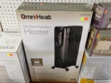 (R6) OMNI HEAT 1500-WATT OIL-FILLED RADIANT FLAT PANEL ELECTRIC SPACE HEATER; MODEL #1299134. COMES