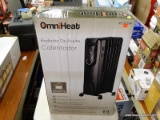 (R6) OMNI HEAT 1500-WATT OIL-FILLED RADIANT FLAT PANEL ELECTRIC SPACE HEATER; MODEL #1299134. COMES