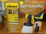 (R6) WAGNER OPTI-STAIN PLUS HANDHELD HVLP PAINT SPRAYER; MODEL #0529024. USED CONDITION, COMES IN