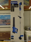 (R6) KOBALT BL 24-VOLT LEAF BLOWER; MODEL #KOC-4124A-03. COMES WITH CHARGER & BATTERY. STORED IN A
