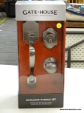 (R6) GATEHOUSE LEXINGTON SATIN NICKEL KEYED ENTRY DOOR HANDLESET; ITEM #0399137, MODEL #HY7X2F1B.