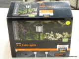 (R6) PORTFOLIO 2 CT. BRONZE FINISHED 10 LUMEN PATH LIGHTS; MODEL #0884092. OPEN BOX, EVERYTHING