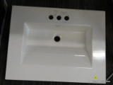 (R6) RSI HOME PRODUCTS WHITE 3 HOLE SINK; MODEL #TD925-3XX. MEASURES 24-IN X 18.5-IN.
