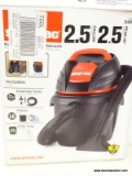 (R5) SHOP-VAC 2.5-GALLON 2.5-HP HANDHELD WET/DRY SHOP VACUUM; MODEL #9303511. OPEN BOX, MAY BE