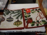 (R5) LOT OF (6) HAPPY HOLIDAYS ACCENT RUGS; (2) MERRY CHRISTMAS AREA RUG WITH HOLLIES, FLOWERS & A