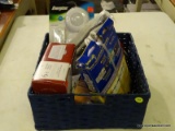 (R5) BLUE WOVEN TWO-HANDLED BASKET & CONTENTS TO INCLUDE; BRASSCRAFT UNIVERSAL GAS INSTALLATION KIT,