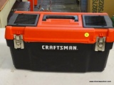 (R5) CRAFTSMAN HEAVY DUTY PLASTIC TOOL BOX; HAS TWO TOP COMPARTMENTS FOR BITS/SCREW STORAGE &