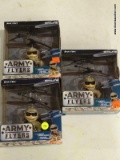 (R5) LOT OF (3) BLUE SKY ARMY FLYERS; TAN CAMO CLOTHED SOLDIERS. MODEL #90010.