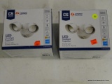 (R5) LOT OF (2) LITHONIA LIGHTING 26W LED 2000 LUMENS SECURITY FLOODLIGHTS; WHITE IN COLOR. OPEN
