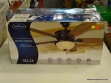 (R5) HARBOR BREEZE BAYOU CREEK CEILING FAN; 56-IN BRONZE INDOOR CEILING FAN WITH LIGHT KIT AND