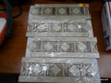 (R5) CERAMIC TILE; SET OF 4 MOSAIC BACKSPLASH/WALL TILES. EACH MEASURES 13