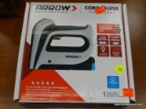 (R5) ARROW STAPLE GUN; CORDLESS 3.6V BATTERY POWERED STAPLE GUN. 500 SHOTS EVERY FULL CHARGE. ITEM #