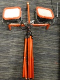 (R5) USED CRAFTSMAN WORK LIGHTS; RED AND BLACK DUAL CRAFTSMAN LED WORK LIGHTS ON TRIPOD FRAME.