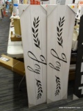 (R4) COUNTRY CHIC SIGNS; LOT OF 3 WHITE AND BLACK PLANK WOOD 