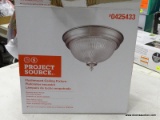 (R6) PROJECT SOURCE 11-IN BRUSHED NICKEL TRADITIONAL FLUSH MOUNT LIGHT; MODEL #0425433. COMES IN