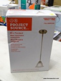 (R6) PROJECT SOURCE MINI PENDANT LIGHT FIXTURE; MODEL #0027782 FALLSBROOK. BRUSHED NICKEL FINISH