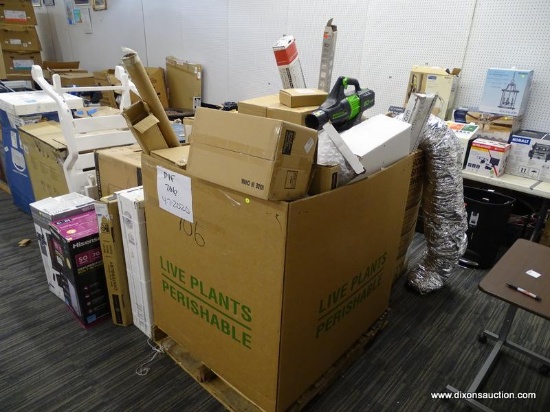 (R2) REFRIGERATOR BOX LOT OF UNCLAIMED LOWES FREIGHT; THIS IS A LARGE LOT OF UNCLAIMED LOWES ITEMS