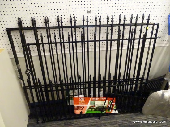(BWALL) LOT OF NO DIG FENCING FENCE PANELS; 3 PIECE LOT OF GRAND EMPIRE BLACK POWDER COATED STEEL