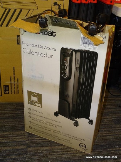 (BWALL) OMNIHEAT OIL-FILLED RADIATOR HEATER; 1,500 WATT PORTABLE SPACE HEATER FOR A LARGE ROOM.