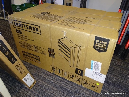 (BWALL) CRAFTSMAN 4-DRAWER WORKBENCH MODULE; MODEL NO. CMST22951RB. MEASURES 29.5" X 40.25". COMES