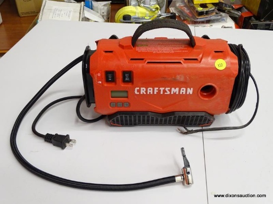 (BWALL) CRAFTSMAN 120V LITHIUM ION AIR INFLATOR. ITEM # 1033802 MODEL # CMCE520B. RETAILS FOR $75.