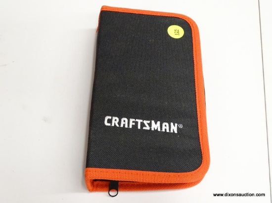 (BWALL) CRAFTSMAN MULTI-PURPOSE DRILL BIT SET IN SOFT CASE.