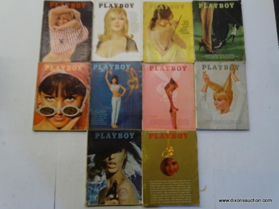 1965 PLAYBOY MAGAZINES; 10 PIECE LOT OF 1965 PLAYBOY MAGAZINES TO INCLUDE EVERY MONTH BUT JANUARY